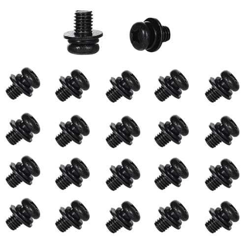 20 PCS Vesa Screws, VESA Compatible M6x10mm TV/Monitor Wall Mount Screws for 75x75mm and 100x100mm Brackets. Phillips Head M6 x 10mm Black with Washers (20, M6 x 10mm) - size: M6, style: 20 PCS