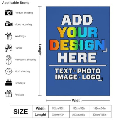 Custom Photography Cloth Design Your Own Photo Logo Text Personalized Backdrops Non-Reflective Photoshoot Background Screen Portrait Studio Photobooth Drops 56 X 79 Inches, Bluish Violet - color: Bluish Violet, size: 56"×79"