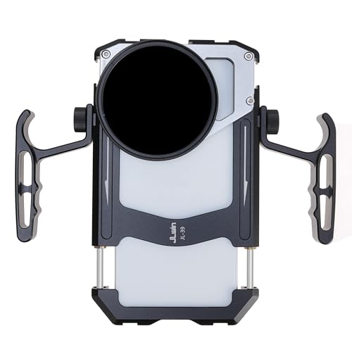 Universal Aluminum Phone Cage Video Rig Kit Stabilizer with Handles + 67mm Thread Filter Adapter Rig for iPhone 17 16 15 14 Pro Max Samsung Cell Phone Live Stream Filmmaking, Cold Shoe Tripod Mount