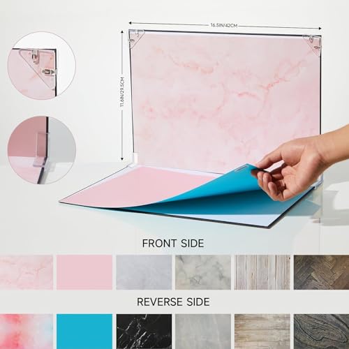 16x11.5 Inch Photo Backdrop Board Small Product Photography Backdrop Kit, 6PCS Double Sided 12 Patterns Flat Lay Background Paper Photoshoot Props, for Food Jewelry Cosmetics Photography - color: 6pcs rainbow series
