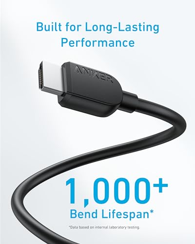 Anker HDMI Cable 8K@60Hz, 3FT Ultra HD 4K@120Hz HDMI Cord,48 Gbps Certified Ultra High-Speed,Compatible with PlayStation 5,Xbox,Samsung TVs,and More (Pack of 2) - size: 3ft (Pack of 2)