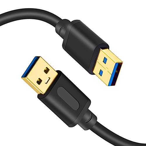Tan QY USB 3.0 A to A Male Cable 10Ft, USB Male to Male Cable Double End USB Cord Compatible with Hard Drive Enclosures, DVD Player, Laptop (10FT) - color: 10FT