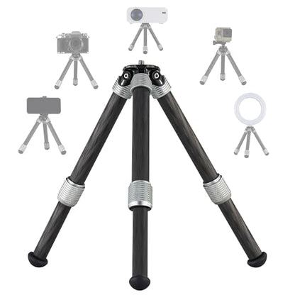 LEOFOTO Carbon Fiber Small Tabletop Travel Tripod, Weight 160g/0.35lb, Maxload 5kg/11lb, Lightweight Tripod Stand, 1/4" Inch Screw, for Camera/Phone Holder/Projector, MT-02C Long Version (MT-02CL) - size: MT-02CL Long Version