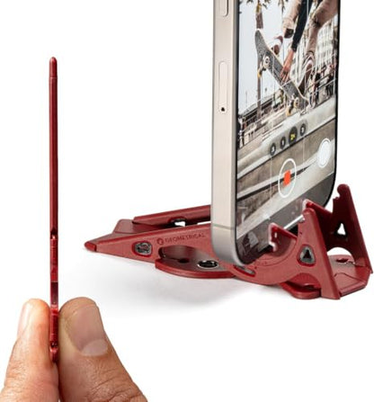 GEOMETRICAL Pocket Tripod PROv2 - Card-Size Stand, for iPhone, Blood Red Universal Kit - color: Blood Red