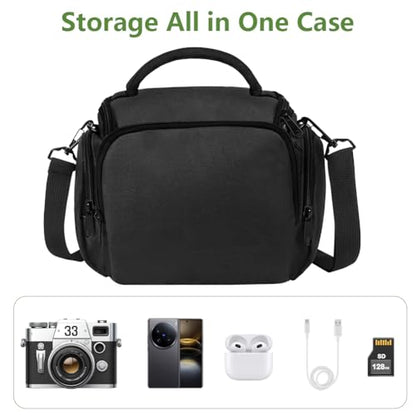 Ainiv DSLR Camera Bag, Waterproof Anti-Shock SLR Camera Case, Large Adjustable Shoulder Strap Camera Backpack, Portable Crossbody Single Shoulder Backpacks Compatible with Canon, Sony, Nikon, Black - color: Black