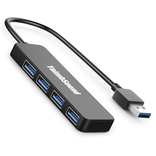 USB Splitter for Laptop, YaimhSound 4-Port USB Hub 3.0, Multiple USB Expander Adapter for Keyboard,Mouse, Dell,Asus,HP,MacBook,Surface, Acer,Ps4,Xbox,Flash Drive,SSD,Printer,Camera - size: Black USB to 4 USB