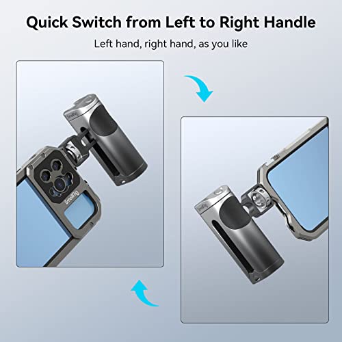SmallRig Side Handle Grip for Smartphone Cage Video Rig, Remote Trigger Aluminum Phone Cage Handle with Wireless Remote Control Button - 3838 - size: 3838 (with wireless control)