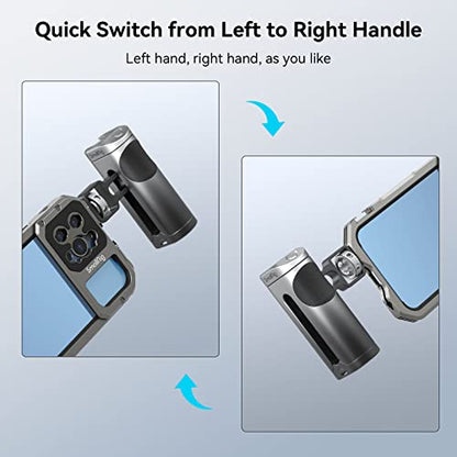 SmallRig Side Handle Grip for Smartphone Cage Video Rig, Remote Trigger Aluminum Phone Cage Handle with Wireless Remote Control Button - 3838 - size: 3838 (with wireless control)
