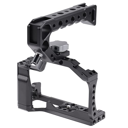 Hersmay For Canon M5 M50 II Cage with Top Handle, Camera Cage for Canon EOS M50 Mark II/ M50 /M5 Camera,Vlogging Video Shooting Filmmaking Rig Stabilizer with 1/4" Mounting and 3/8" Arri Locating Hole - size: For Canon M50II/M50/M5