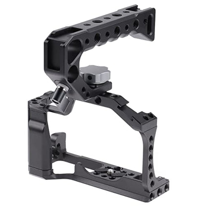 Hersmay For Canon M5 M50 II Cage with Top Handle, Camera Cage for Canon EOS M50 Mark II/ M50 /M5 Camera,Vlogging Video Shooting Filmmaking Rig Stabilizer with 1/4" Mounting and 3/8" Arri Locating Hole - size: For Canon M50II/M50/M5
