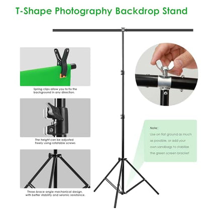 Green Screen Backdrop Kit, Portable Greenscreen Background with T-Shaped Stand, 5 Clamps & Carrying Bag for Photography, Streaming, Zoom, Gaming, (Green, 6.5 Feet X 5.0 Feet) - color: 78×59IN Green