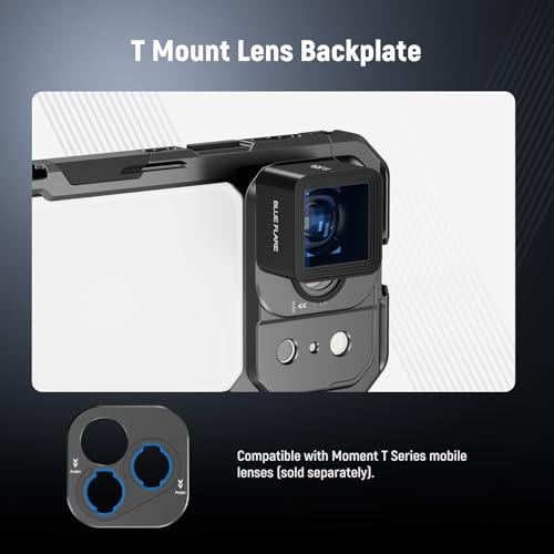 NEEWER Phone Cage Compatible with iPhone 17 Pro, Quick Release Video Rig Stabilizer Accessories with 67mm Filter Ring, 17mm Lens Backplate, T Mount Adapter, 4X Camera Control Cap, PA143 (Black)