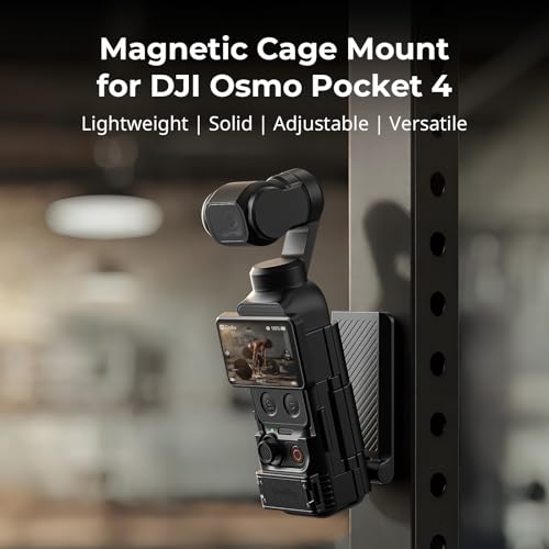 SMALLRIG Folding Magnetic Mount Stand for DJI Osmo Pocket 4P/4, 180° Damping Adjustable Arca-Swiss Backplate, Expansion Adapter with Bidirectional Mount, Cold Shoe Mount, 1/4"-20 Threaded Hole - 6009