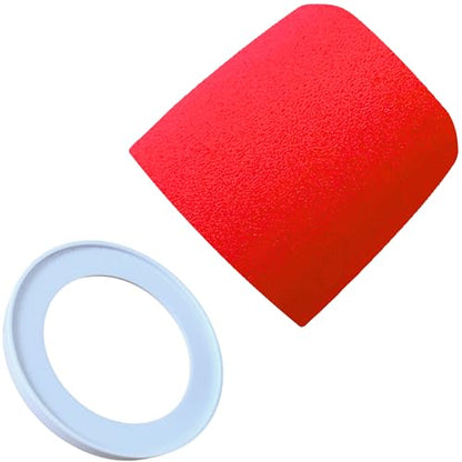 MV7 Pop Filter for Shure MV7 and MV7X Red Foam Windscreen with White Retainer Ring Replacement Cover