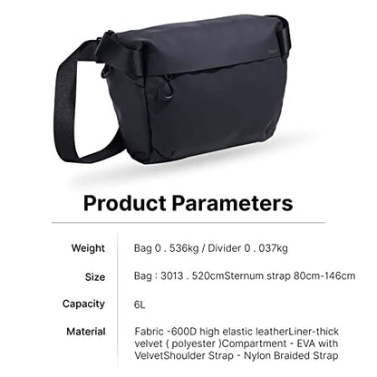 ULANZI Versatile Camera Shoulder Bag Photography Travel Messenger Portable Travel Bag Accessories Stylish Crossbody DSLR Sling Bag Compatible with Sony Canon etc -BLACK