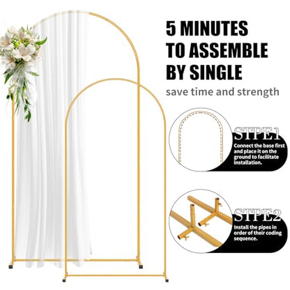 2 Pack Arch Backdrop Stand and Cover Set (7.2FT/6FT), Balloon Arch Stand, Metal Background Arch Stand, Backdrop Arch Frame, Wedding Arch for Backdrop (Black Cover) - color: Arch with Black Cover-(7.2FT/6FT)