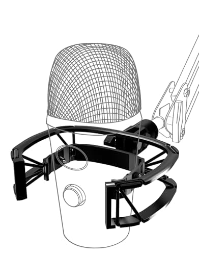 Custom Built for Blue Nano Microphone Shock Mount with Pop Filter, Anti-Vibration Suspension Elastic Shock Mount Holder Clip Mic Mount Stand with 3/8" or 1/4" Screw Adapter Compatible with Nano - size: Blue Nano Shock Mount