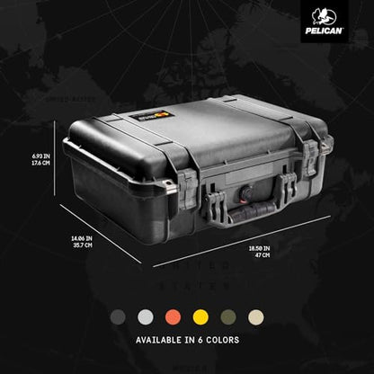 Pelican 1500 Case With Foam (Black) - color: Black, style: Single