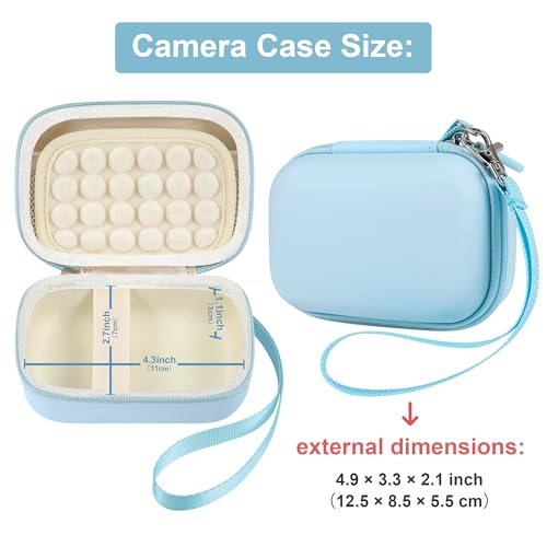 Leayjeen Hard EVA Camera Case Compatible with Canon PowerShot ELPH/IXUS, Kodak Pixpro FZ55/FZ45, Nikon Coolpix, Small Digital Camera, Shockproof Protective Camera Bag with Hand Strap-Blue(Case Only) - color: Blue