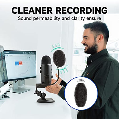 Pop Filter for Microphone - Sponge Layered Pop Wind Screen with Enhanced Flexible 360° Gooseneck
