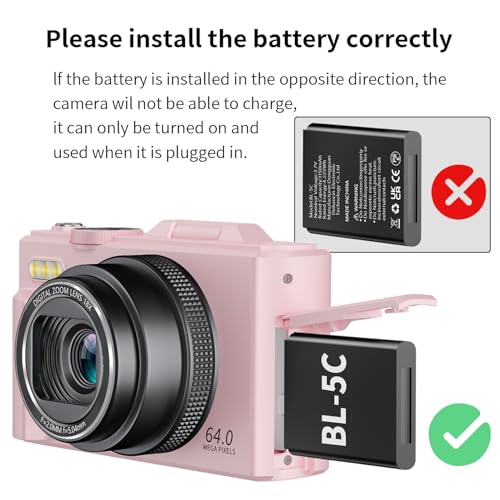 4K Digital Camera for Photography, 64MP Vlogging Camera for YouTube with 3" 180° Flip Screen, 18X Digital Zoom Point and Shoot Camara with 32GB Micro SD Card for Beginner (LP) - color: YL15-W08-C-LP