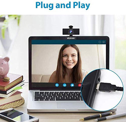 NexiGo N60 1080P Web Camera, HD Webcam with Microphone & Privacy Cover, USB Computer Camera, 110-degree Wide Angle, Plug and Play, for Zoom/Skype/Teams/OBS, Conferencing and Video Calling (Renewed) - style: 1080P Webcam