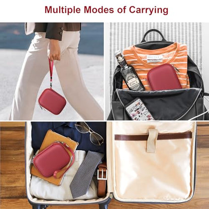 Canboc Carrying Case for Kodak PIXPRO FZ55/ FZ45 16MP Digital Camera, FZ45 Video Vlogging Camera Bag, Mesh Pocket fit Cable, SD Card, Red (Case Only) - color: Small-Red