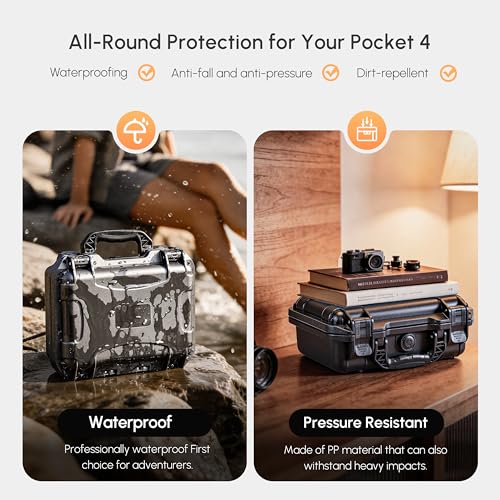 STARTRC PHOTO OSMO Pocket 4/3 Hard Case, Double-layer Waterproof Hard Case for DJI Pocket 3/4 Creator Combo Accessories, Multifunctional Large Capacity Storage Bag