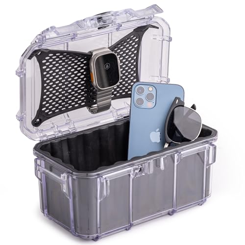 Evergreen 58 Waterproof Dry Box Protective Case - Travel Safe/Mil Spec/USA Made - for Cameras, Lenses, Phones, Pistols, First Aid, Boating, Water Sports, Tacklebox, Ammo Can, Deck Boxes - color: Clear