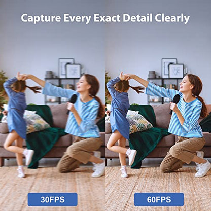 Zoomable Webcam with Remote Control, 1080P 60FPS Streaming Webcam with Adjustable Ring Light and Tripod, Pro USB 5X Digital Zoom Webcam for Zoom/Skype Teams/Laptop/Mac Windows