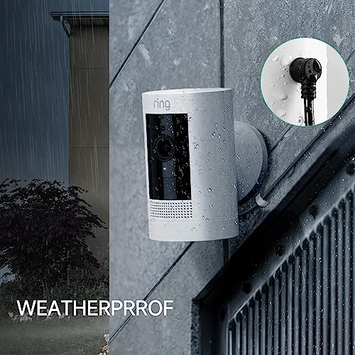 OLAIKE 8m/26ft Indoor/Outdoor Power Adapter for Ring Stick Up Cam Battery 3rd Gen/2nd Gen/Plug-in, Ring Spotlight Cam Battery, Weatherproof Cable Continuously Charge Camera (No Camera), Black - color: Black(8m/26ft)