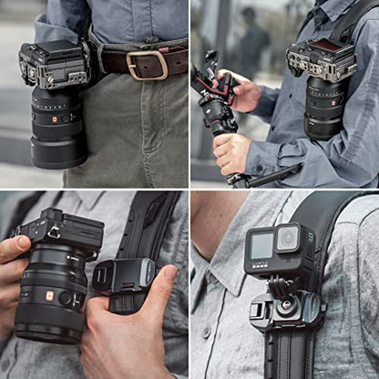 PGYTECH Beetle Camera Clip with Plate Quick Release System for Sony, Nikon, Fuji, DSLR Action Camera Backpack Cameras Strap Mount (for Camera) - style: Camera Clip V1
