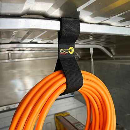 Twin-Straps by Wrap-It Storage - 16" (6-Pack) - Hook and Loop Hanging Cable Wrap for Multi-Purpose Cord and Hose Storage - size: 16" (6 Pack)