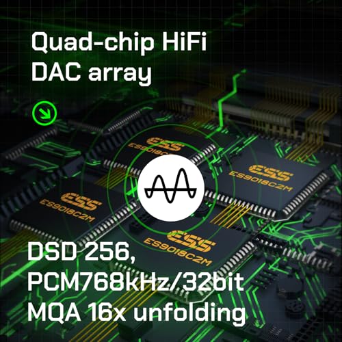 HiBy R4 MP3 & MP4 Player Spotify Player with Bluetooth and WiFi 4-Way HiFi DAP Android 12 OS 3.5mm PO+4.4mm Bal 32G+2TB Scalable Memory - color: Green