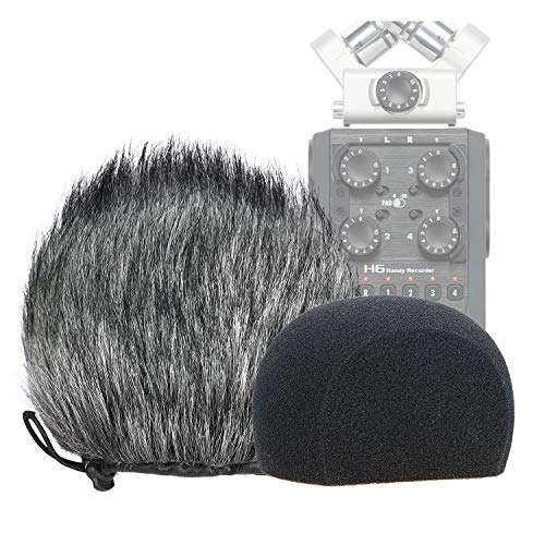 YOUSHARES H6 Windscreen Muff and Foam for Zoom H6 Portable Handy Recorder Indoor Outdoor Microphone Windscreen (2 Pack) - color: Foam