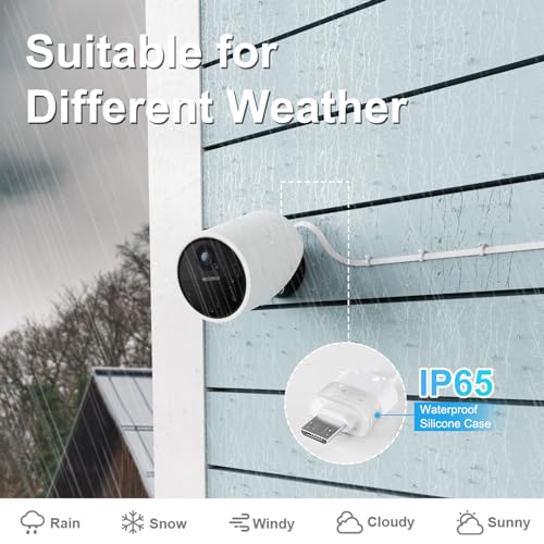 Newding Power Cable Compatible with Simplisafe Outdoor Security Camera, All Weather Conditions Continuously Charge, IP65 Weatherproof Interface, 25FT Charging Cord White