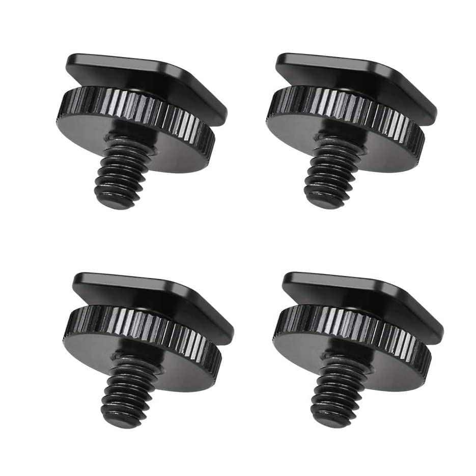 4-Pack 1/4 Inch Camera Adapter Screws: Versatile Flash Hot Shoe Mounts for DSLR Camera Rigs, Tripods, and Accessories