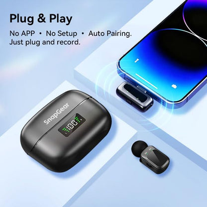 Mic Mini Wireless Microphone for iPhone/Android, 2TX+2RX, 3 Al Voice Modes, 30H Battery for Vlogging & Streaming, 48kHz/24bit, Includes USB-C & Lightning Receivers for TikTok, YouTube - style: Mic Mini A