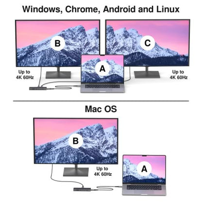 USB-C Hub 12-in-1: Dual 4K 60Hz HDMI, 100W PD, Gigabit Ethernet, 5X USB Ports (2X USB-C, 3X USB-A 5Gbps), SD/MicroSD, Audio Jack - Docking Station for Windows, MacBook Pro/Air, Chromebook - color: Ultimate 12-in-1(Space Black)