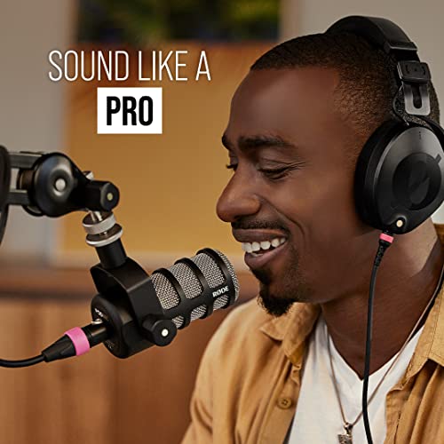 RØDE PodMic Cardioid Dynamic Broadcast Microphone — XLR Output, Requires Audio Interface (RØDECaster, AI-1, or similar). For USB Plug-and-Play, see PodMic USB. | Broadcast-Grade Dynamic Cardioid Xlr Mic, Built-in Pop Filter, Shockmount, Swing Mount, Requi
