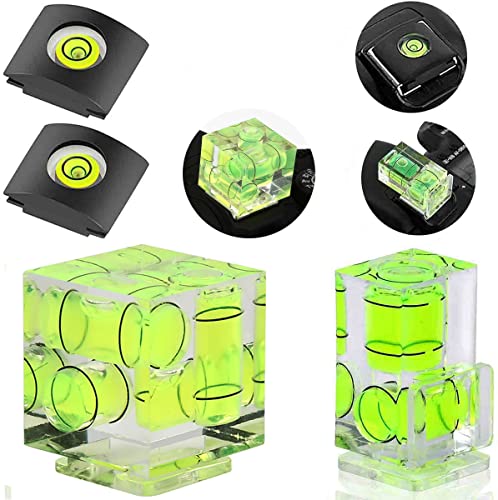Camera Level Hot Shoe Level, Hot Shoe Bubble Level Camera Hot Shoe Cover 3 Axis 2 Axis 1Axis Bubble Spirit Level Compatible with Nikon, Olympus, Pentax Digital and Film Cameras-4 Packs - size: 1 Axi, 2 Axis and 3 Axis