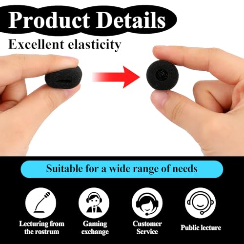 10 Pcs Microphone Covers Foam Windscreen Headset Microphone Covers Foam High Density Mic Covers for Microphones Protection