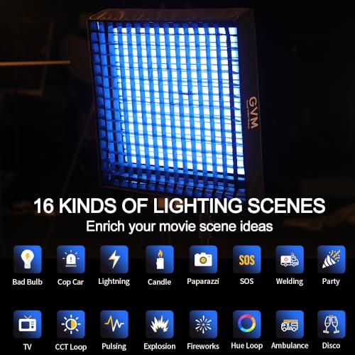 GVM 200W Flexible Led Panel Light Mat with Bluetooth Control, RGB Video Light with Softbox, 2000K-10000K Foldable Photography Light, 16 Kinds Lighting Scene, 1400pcs Led Beads, 23.62 * 23.62 inch - size: B200C