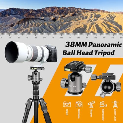 JOILCAN Tripod for Camera, 81" Aluminum Camera Tripod Monopod, Heavy Duty Travel Tripods for Spotting Scope Binoculars Laser Level, Payload 35Lb - color: Grey