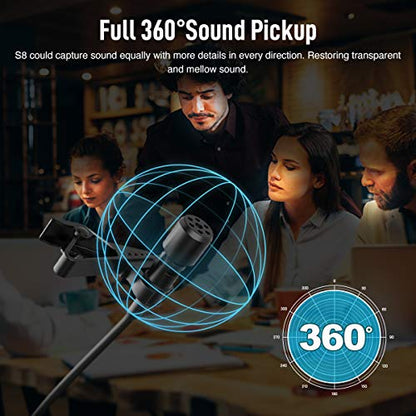Lavalier Microphone, Wired Clip On Lavalier Lapel Microphone with 8M Cable, Omnidirectional Recording Microphone with Noise Reduction, 3.5mm for iPhone Camera Video Interview