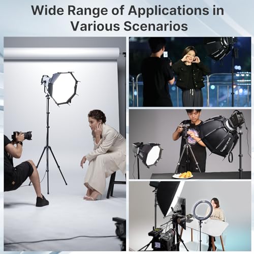 ULANZI Black Aluminum Light Stand, 6.32ft Extendable Tripod for Strobe Lights, Webcams, Cameras & Softboxes - size: 6.3 ft