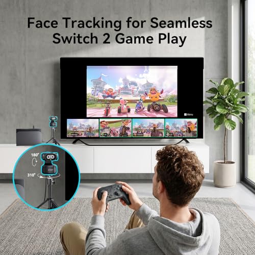 EMEET PIXY Dual-Camera AI-Powered PTZ Camera 2K, AI Tracking, PDAF&AI Autofocus 0.2s, 1/2.55'' Sony Sensor, 3 Mics, Presets, Gesture Control, 2K Webcam for Streaming and OBS/Twitch/Switch 2 Compatible - style: PIXY Dual-Camera AI PTZ 2K