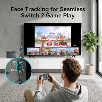 EMEET PIXY Dual-Camera AI-Powered PTZ Camera 2K, AI Tracking, PDAF&AI Autofocus 0.2s, 1/2.55'' Sony Sensor, 3 Mics, Presets, Gesture Control, 2K Webcam for Streaming and OBS/Twitch/Switch 2 Compatible - style: PIXY Dual-Camera AI PTZ 2K
