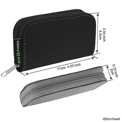 Eco-Fused Memory Card Case - Fits up to 22x SD, SDHC, Micro SD, Mini SD and 4X CF - Holder with 22 Slots (Black & Grey / 22 Slots - 2 Pack) - color: Black & Grey / 22 slots - 2 pack