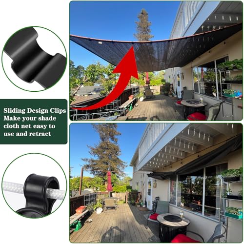 200Pcs Shade Cloth Clips, Sun Shade Clips - Black Plastic Heavy Duty Garden Net Clamps for Sun Shade Net, Gardening Shade Cloth, Anti Bird Netting, Removable & Reusable Windproof Awning Clamp(Black) - color: 200pcs-black